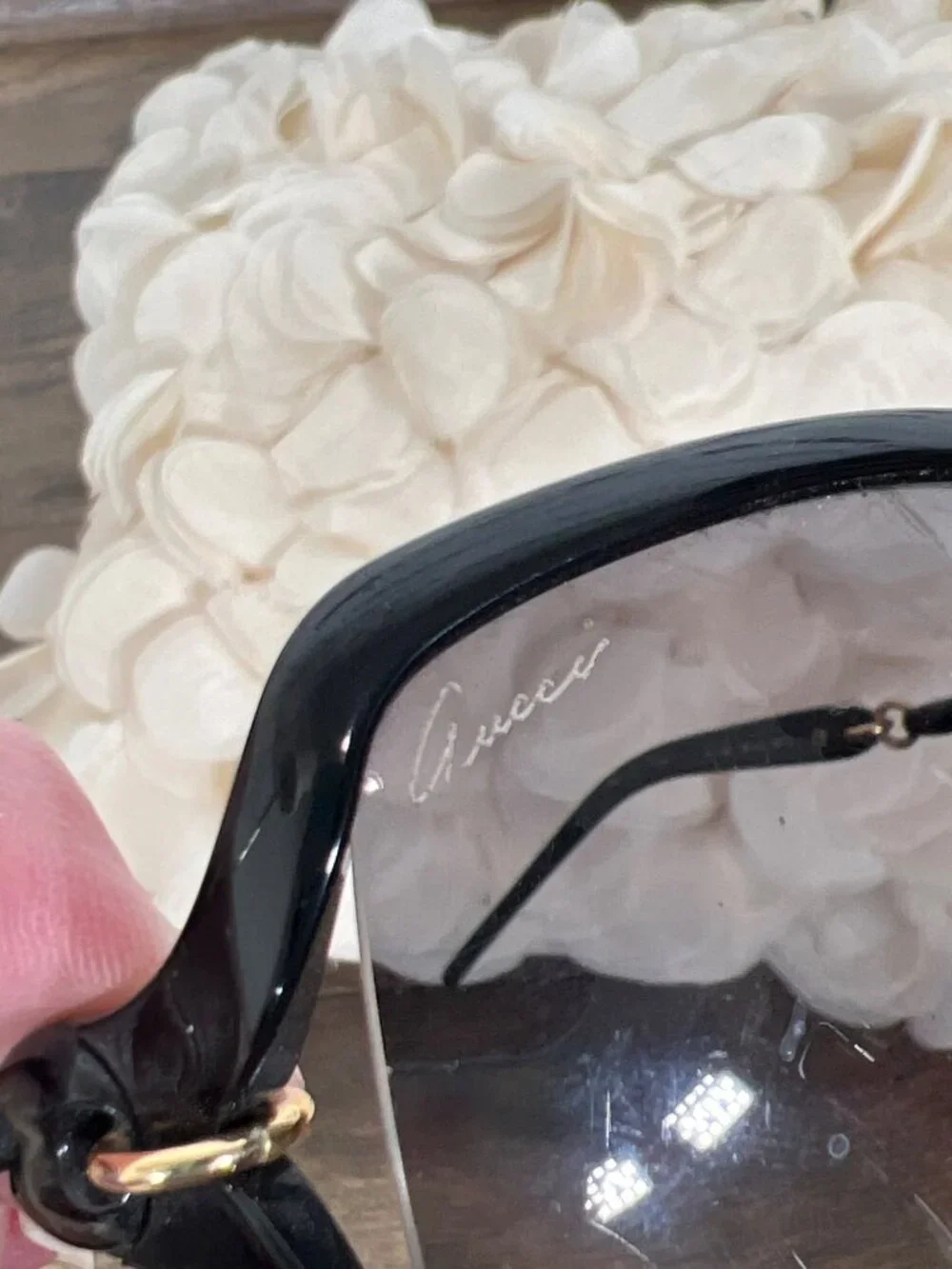 GUCCI Sunglasses GG 3584/S 59-15-115 Black and Rose Gold EUC